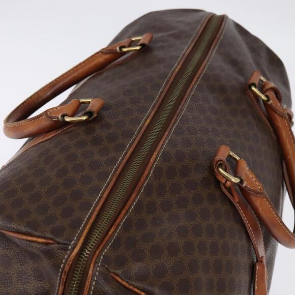 CELINE Macadam Canvas Boston Bag Pvc Leather Brown Gold - Picture 6 of 12